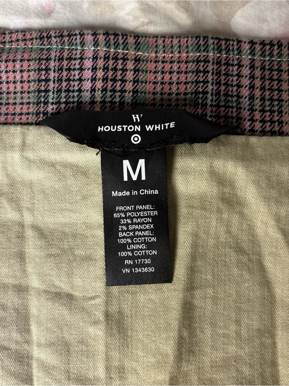 Men's Plaid Vest in Pink and Black - Size M